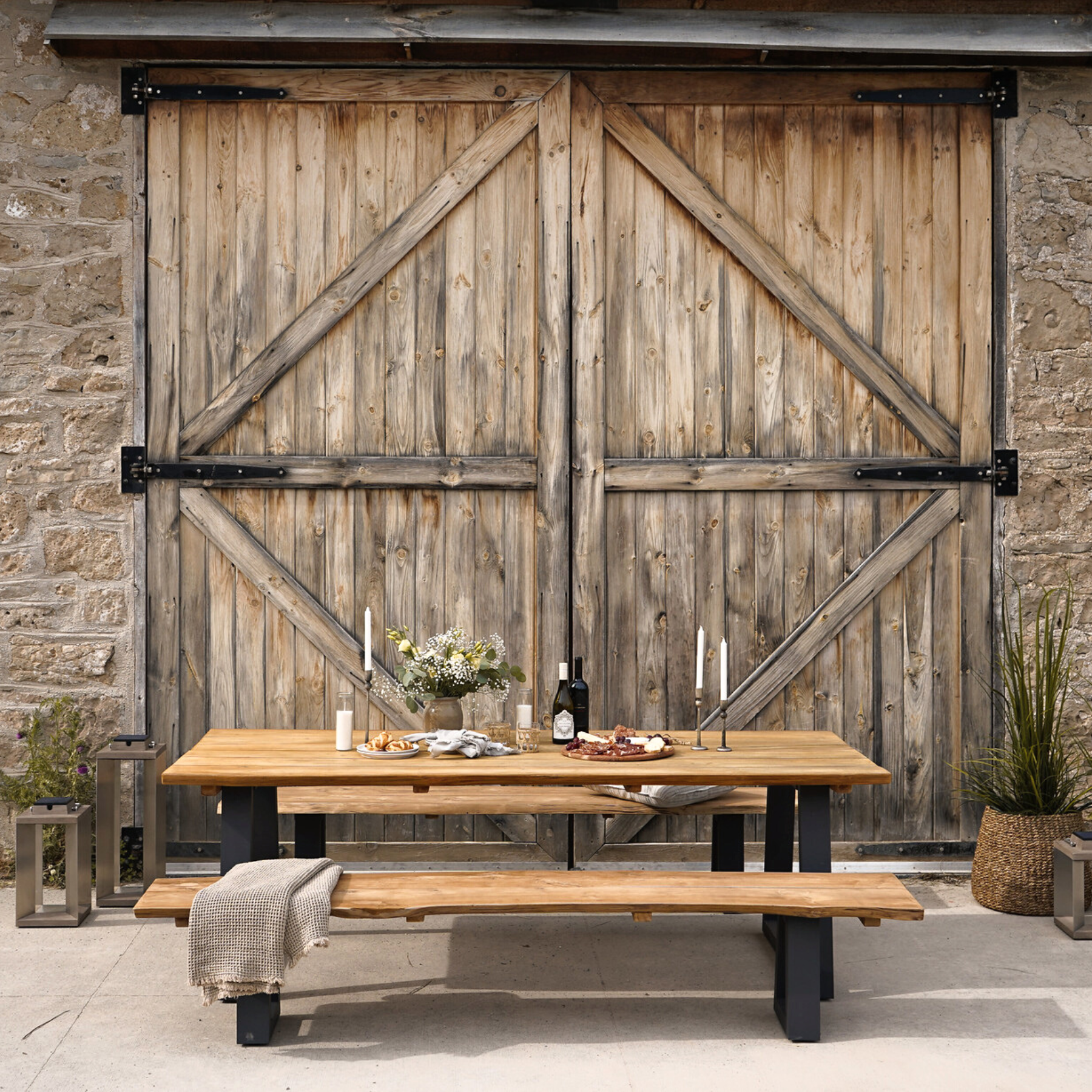 Live Edge Teak Charcoal Dining Table