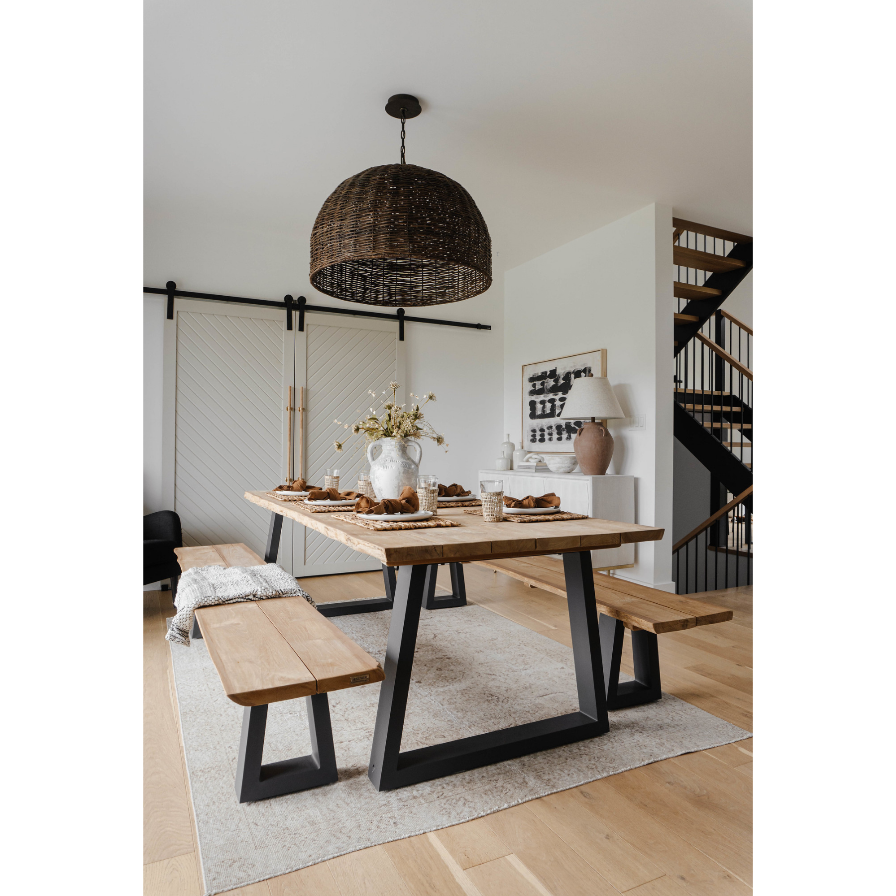 Live Edge Teak Charcoal Dining Table