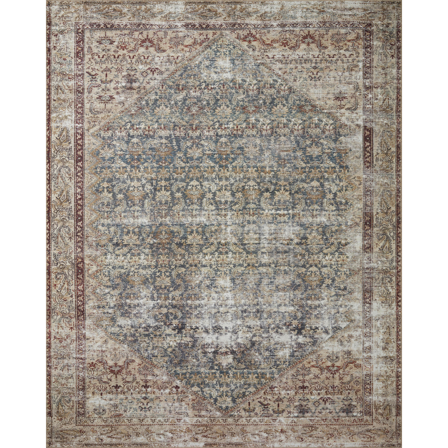 Amber Lewis x Loloi Georgie indoor rug in Teal/Antique colour