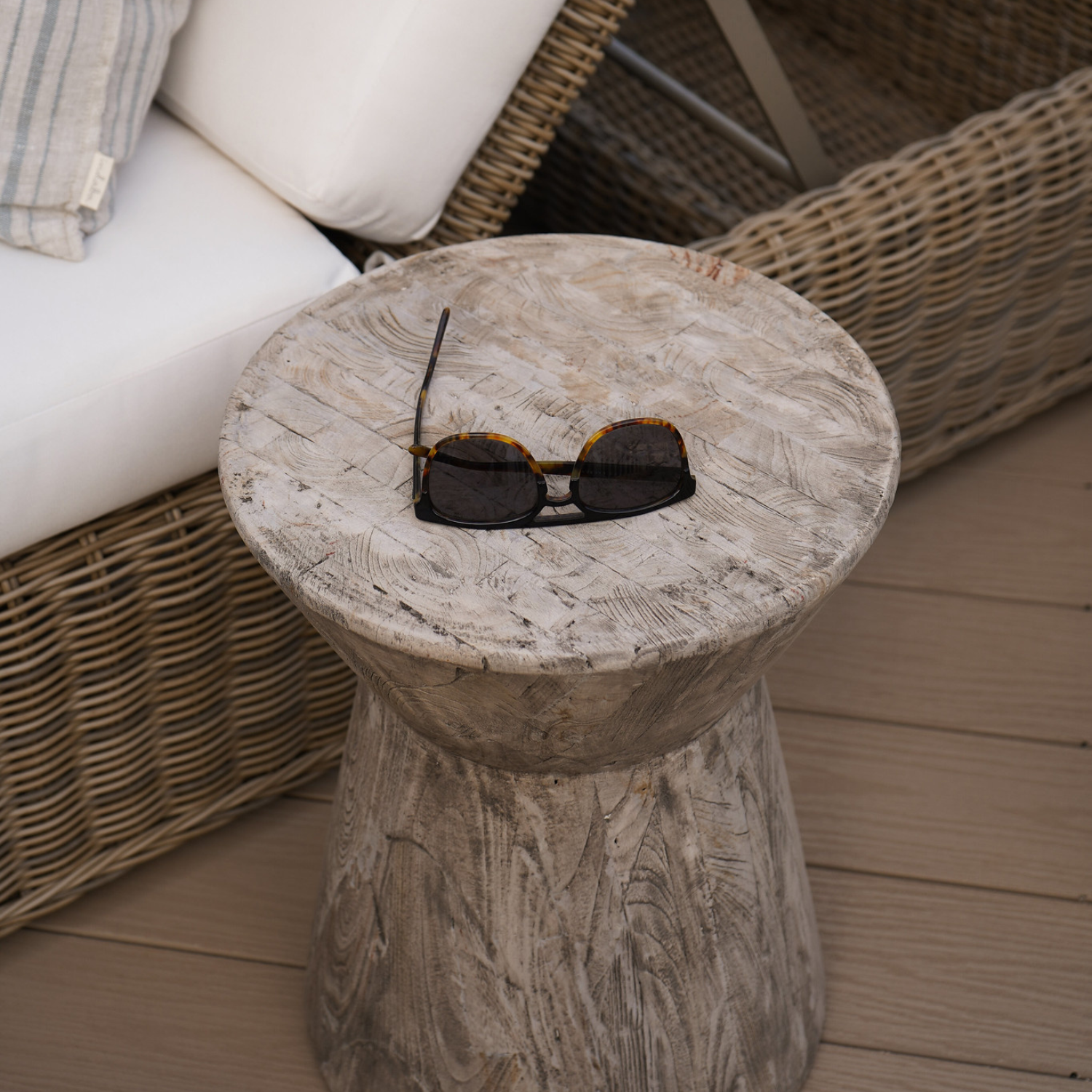 Reclaimed Teak Hourglass End Table