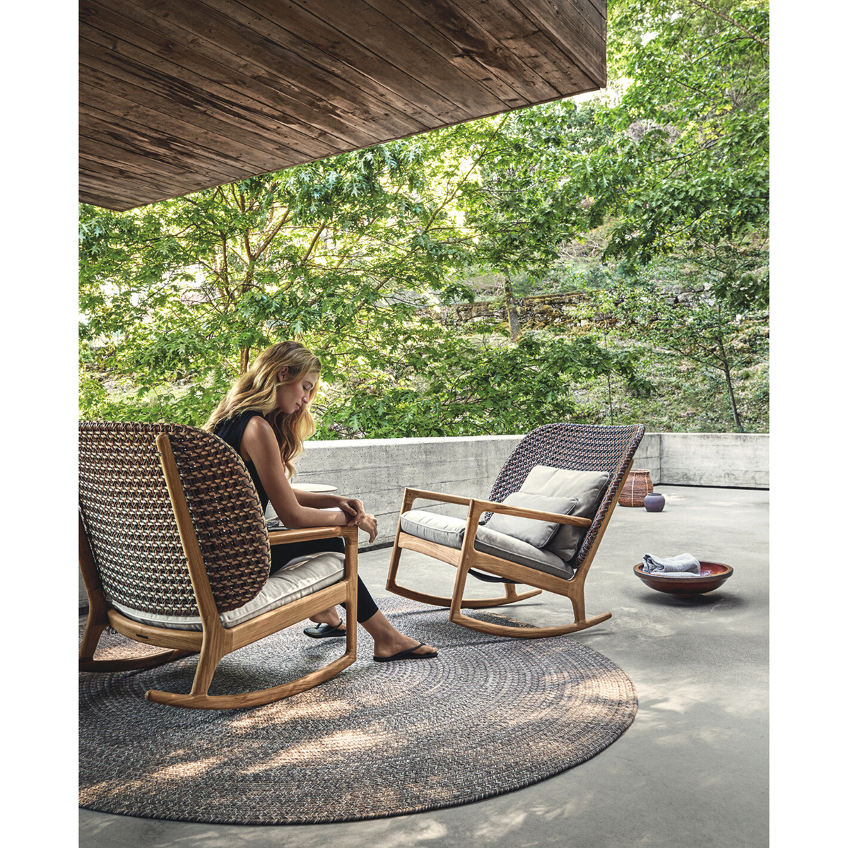 Gloster Kay Low Back Rocking Chair Brindle Hauser Company Stores