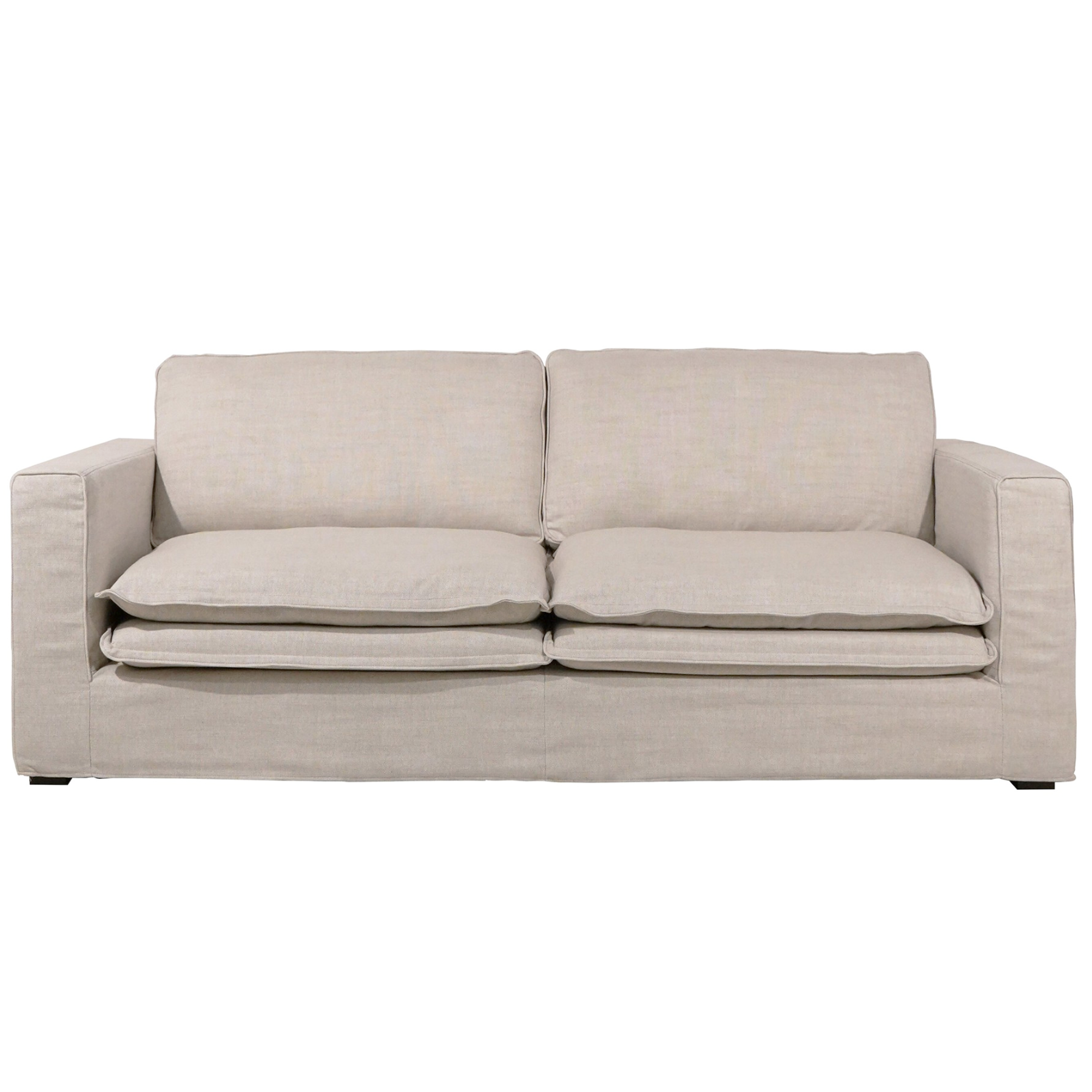 Santa Monica 88" Linen Natural Slipcover Sofa