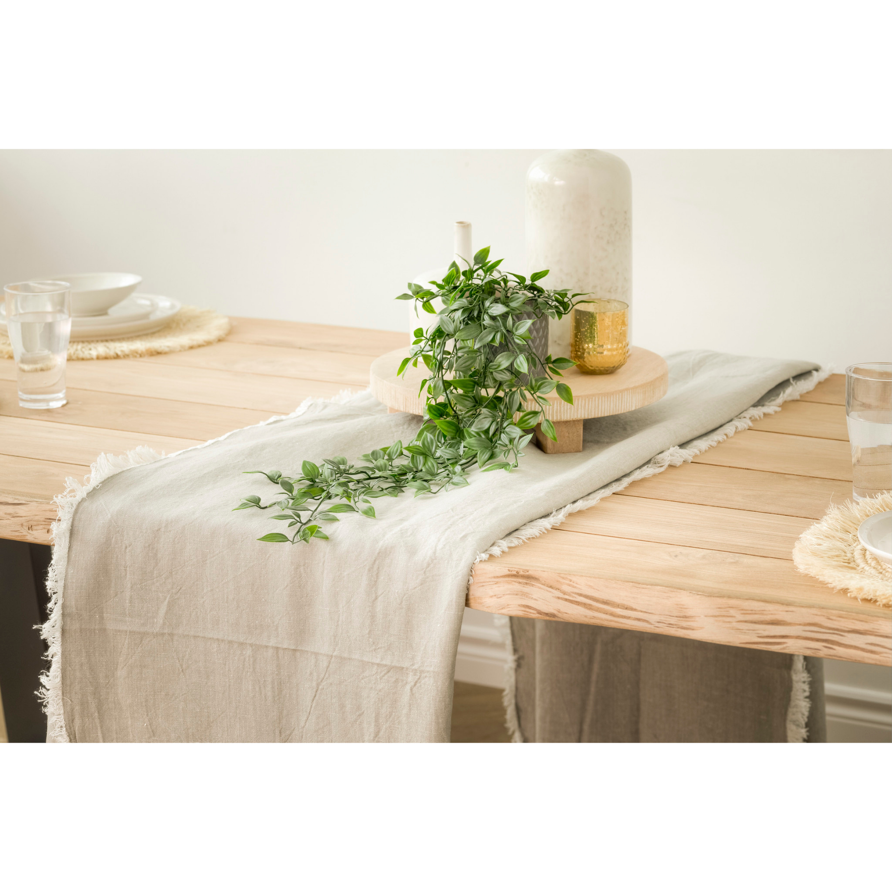 Ash Linen Blend Tablecloth