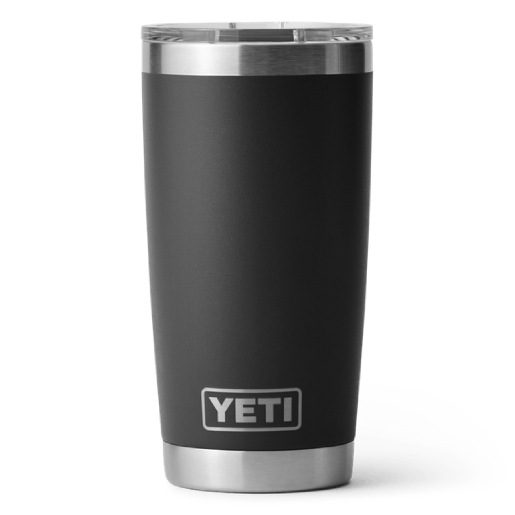 Yeti 20oz stainless steel Rambler tumbler, clear Magslider drinking lid included, Black Duracoat colour