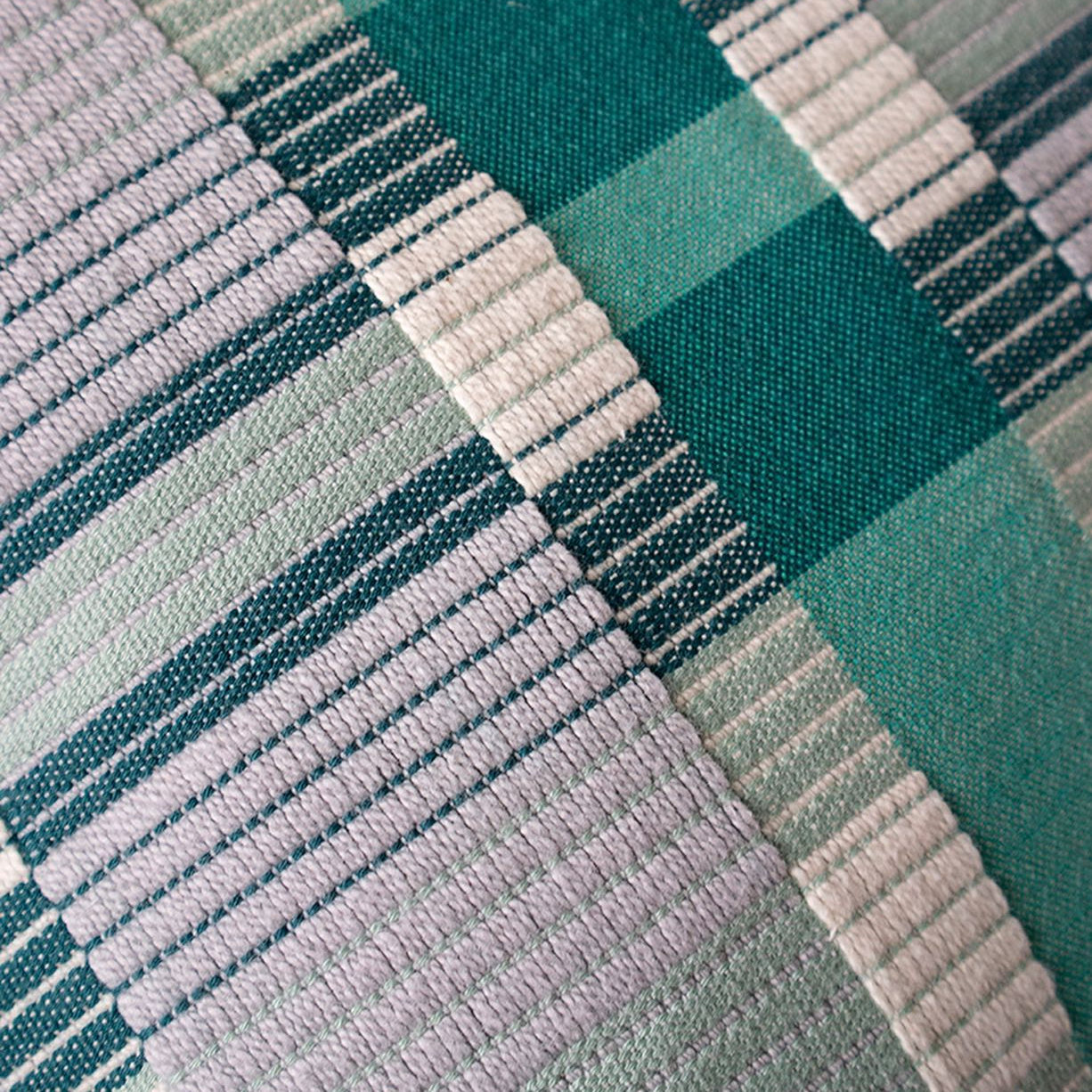 Checkered Turquoise Toss Cushion