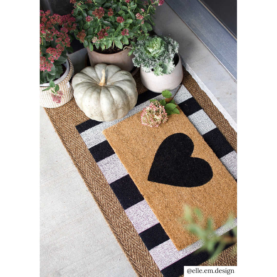 Chilewich Bold Stripe Shag Mats - Black & White