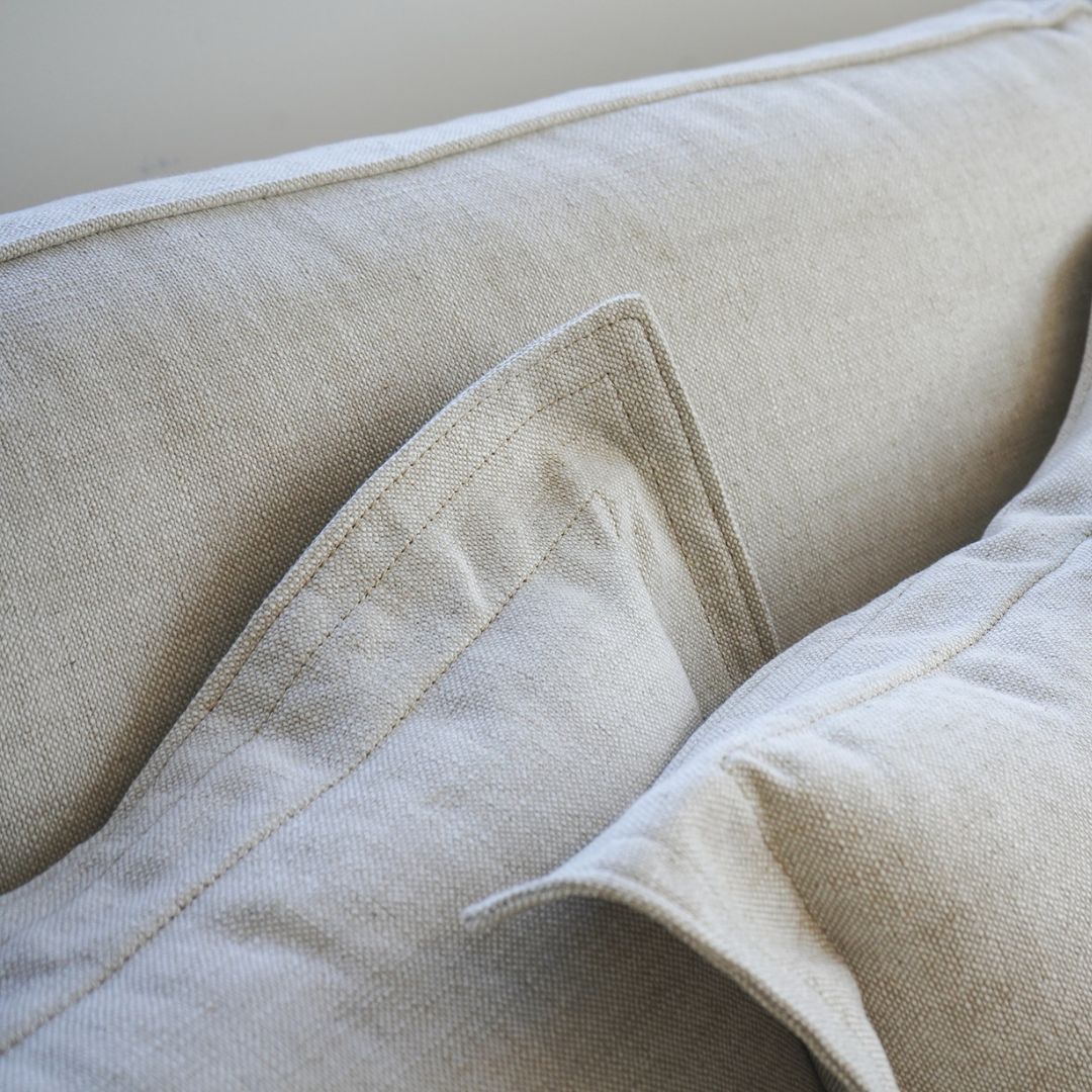 Santa Monica 88" Linen Natural Slipcover Sofa