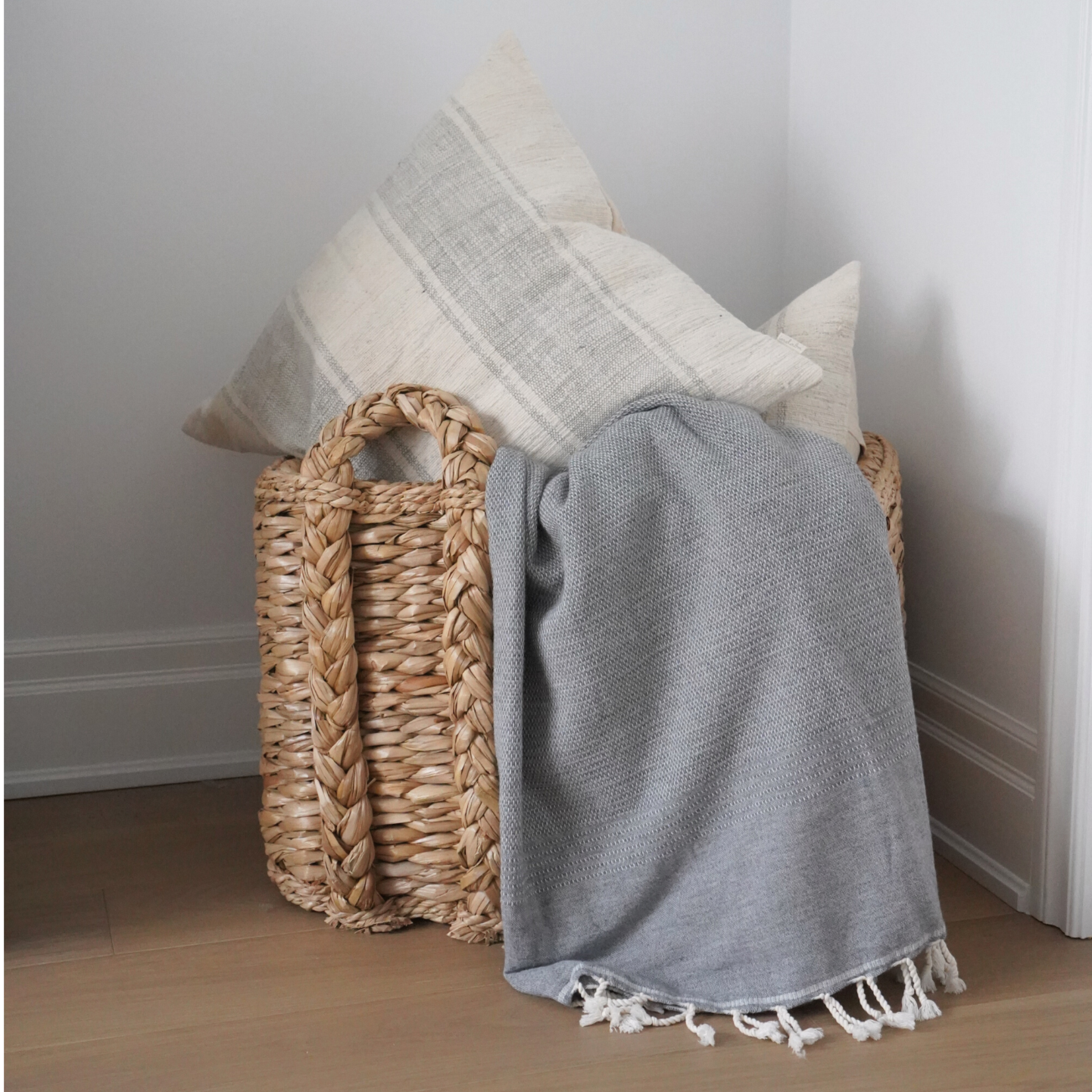 Shoreline Ash Wool Blend Throw