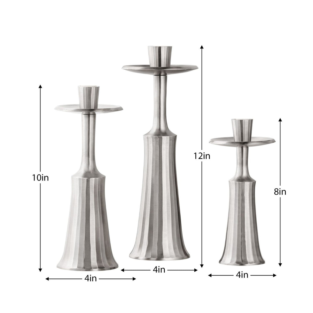 Ridged Taper Candle Holder Pewter Hauser Company Stores