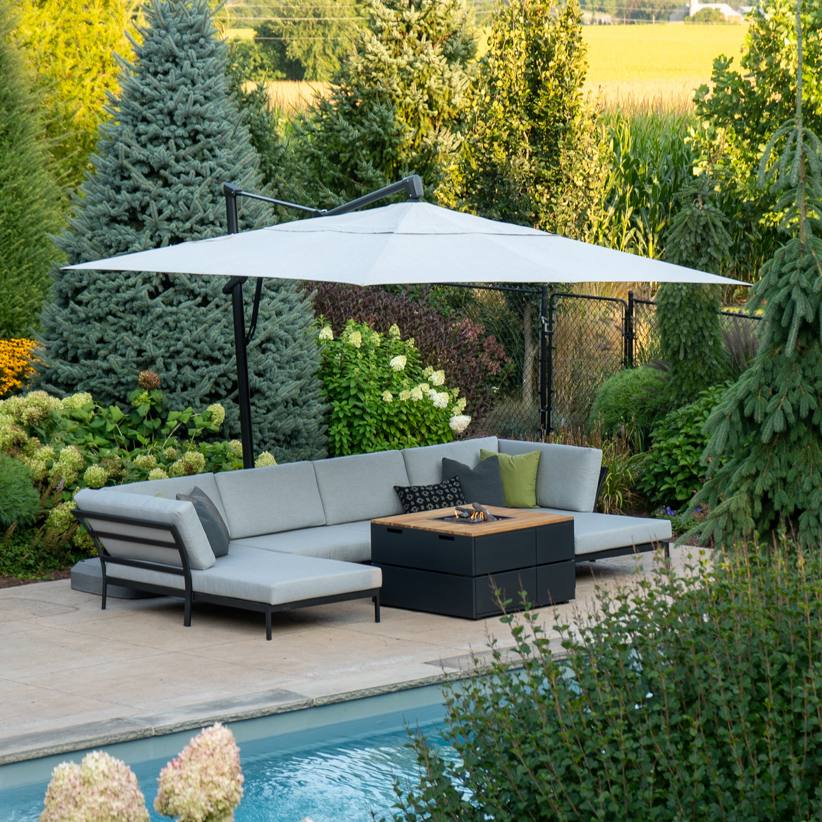canadian made patio umbrellas 13x13 ft / 11x15 ft Outdoor Umbrella adjust 360 degrees as you like Canadian Made Outdoor Furniture &
