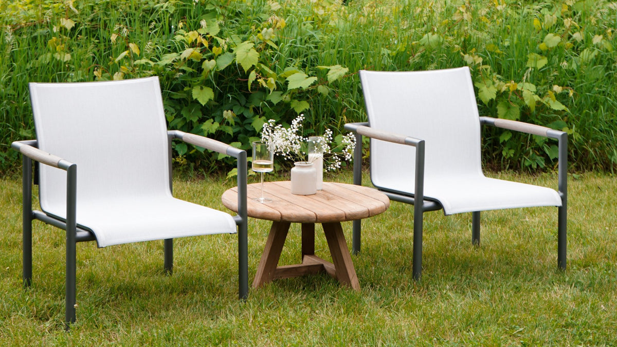 outdoor accent table and sofa