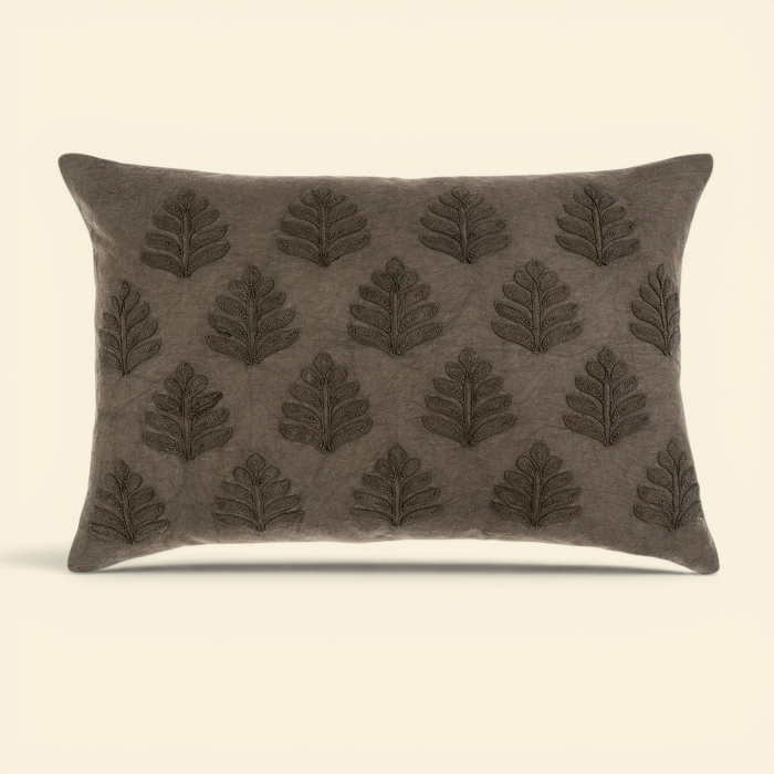 Grove Linen Kidney Pillow - Charcoal