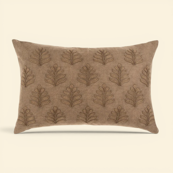 Grove Linen Kidney Pillow - Mink