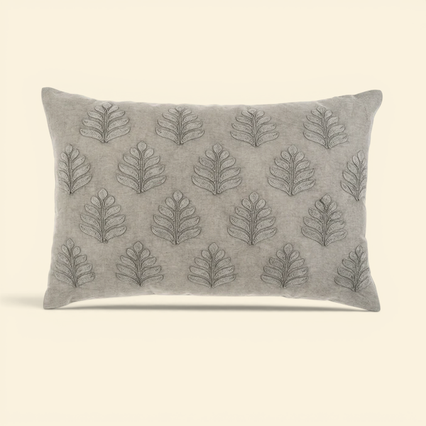 Grove Linen Kidney Pillow - Fog