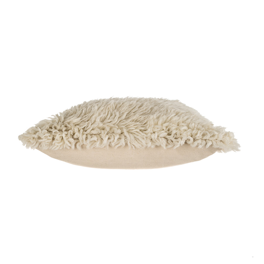 Long Ivory Wool Toss Pillow