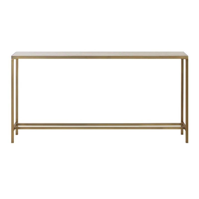 Loom Console Table - Travertine/Antique Brushed Brass