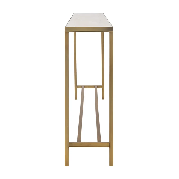 Loom Console Table - Travertine/Antique Brushed Brass