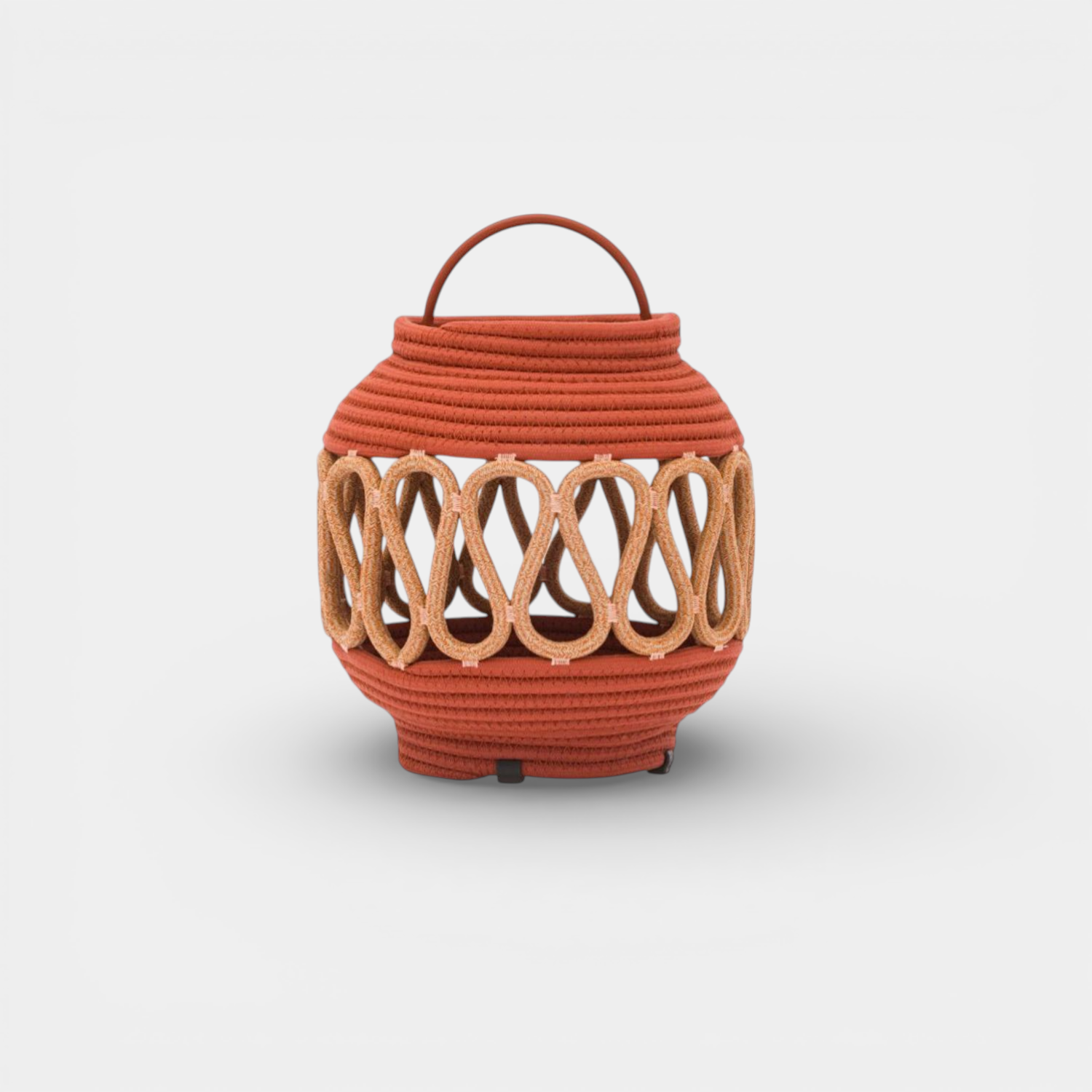 Woven Terracotta Outdoor Solar Lantern