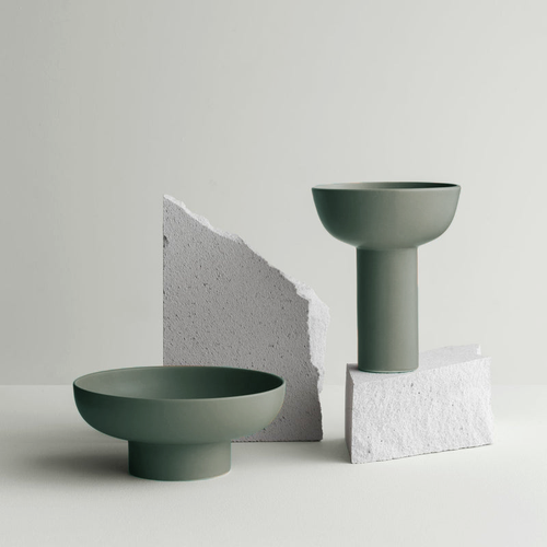 Bell Ceramic Low & Tall Vase - Sage Green