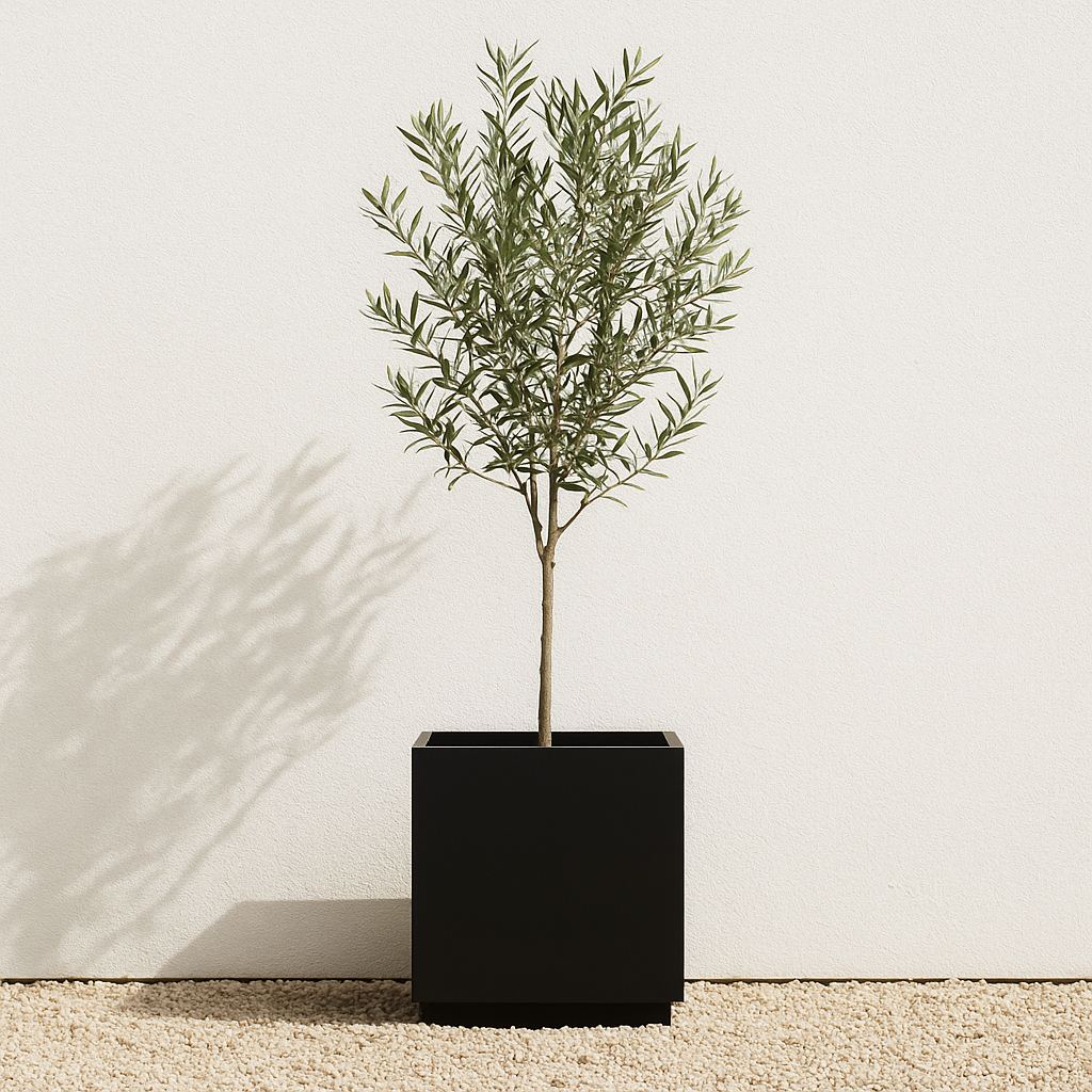 Metal Black Square Planter