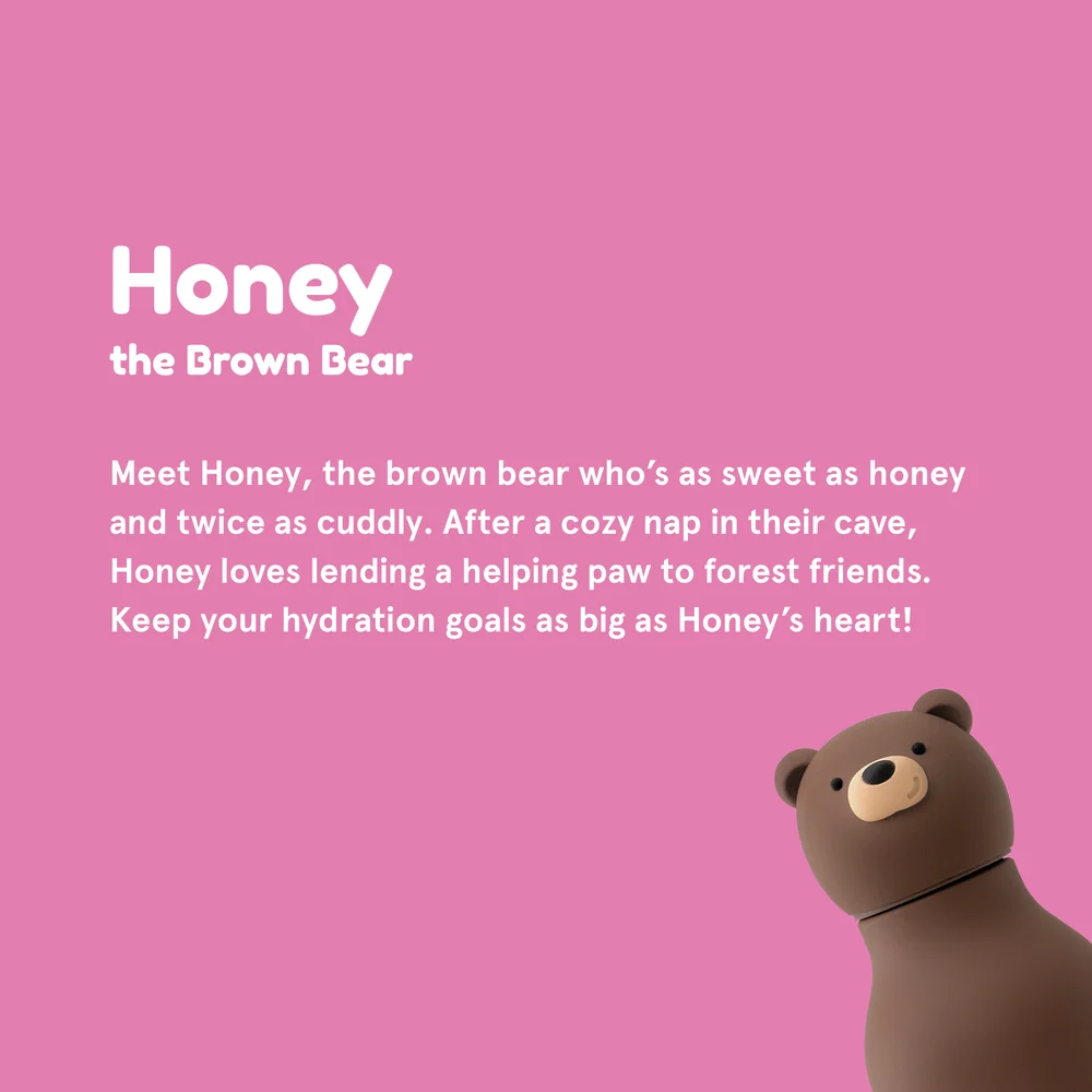 Buddy 16oz Water Bottle- Honey Brown Bear