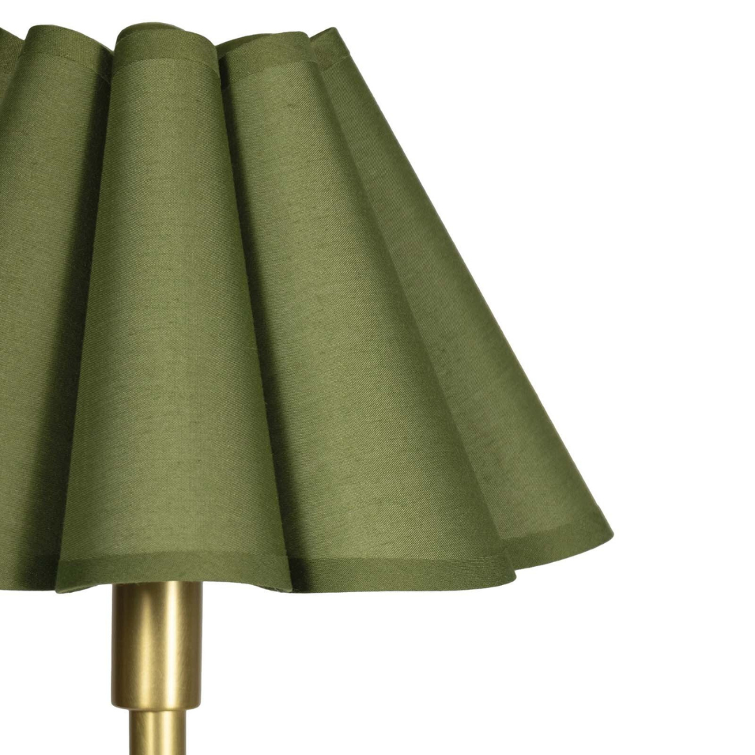 Polly Double Arm Table Lamp - Green/Brass