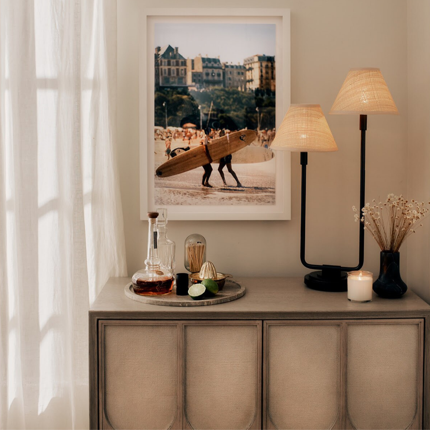 Polly Double Arm Table Lamp - Black