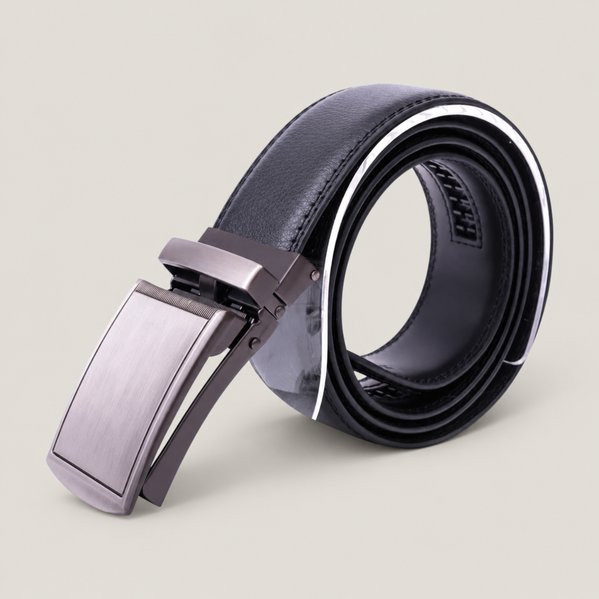 Clasp Leather Belt - Black