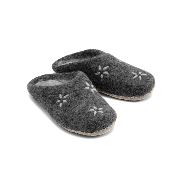 Wool Dark Grey Slippers