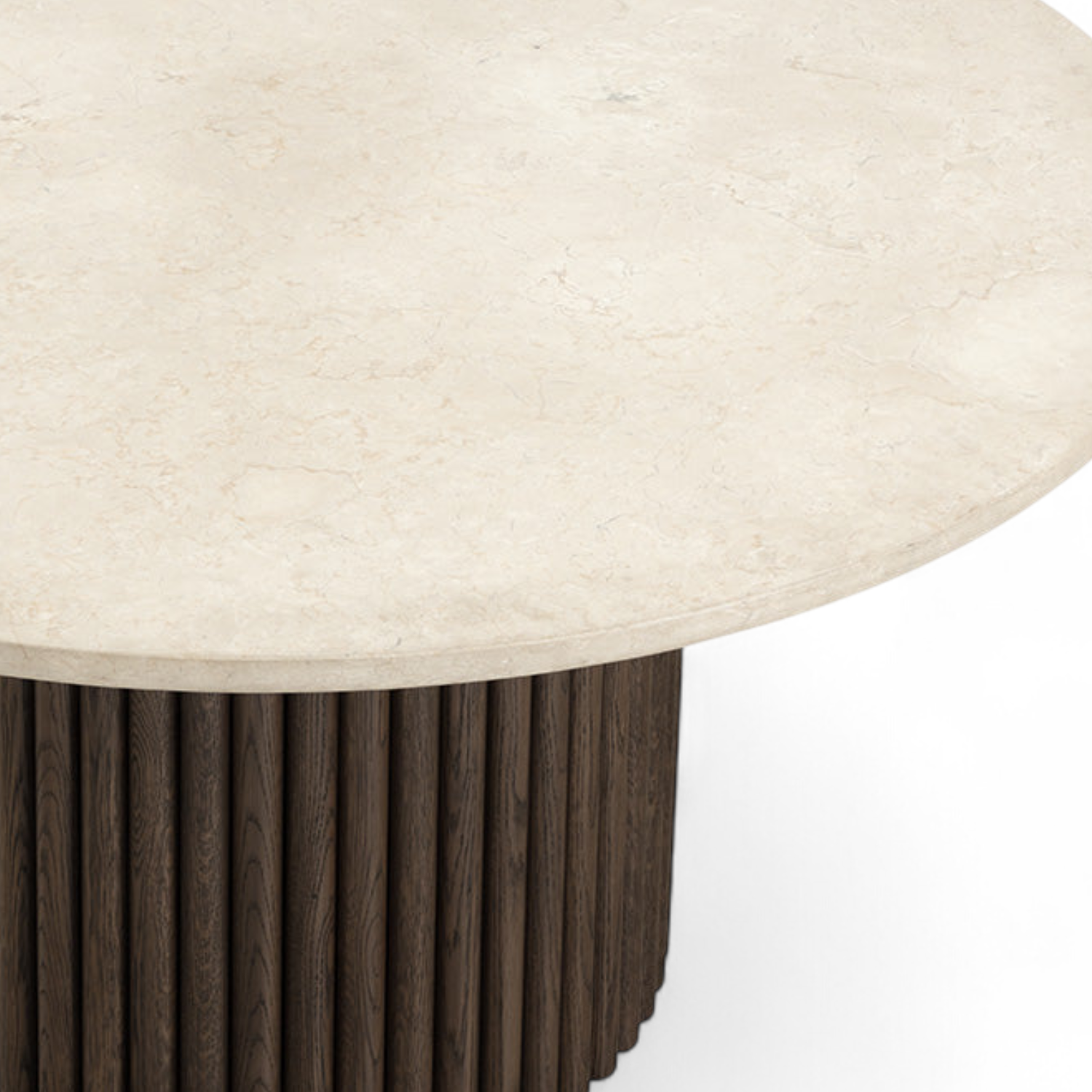 Sculpted 59" Marble/Oak Dining Table