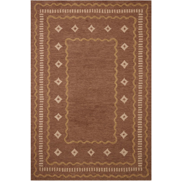 Chris Loves Julia x Loloi Alfie Clay/Spice Wool Rug