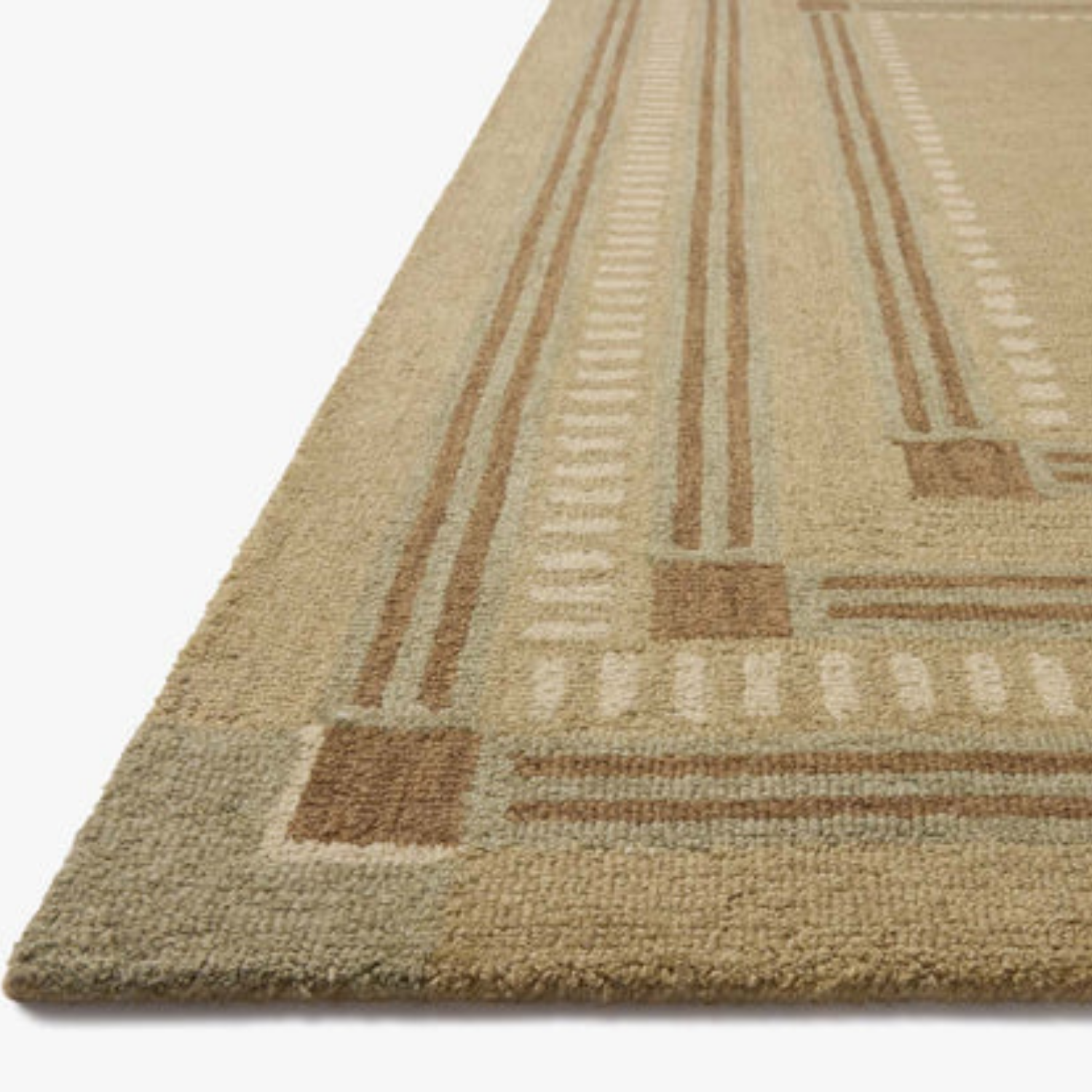 Chris Loves Julia x Loloi Alfie Green/Natural Wool Rug