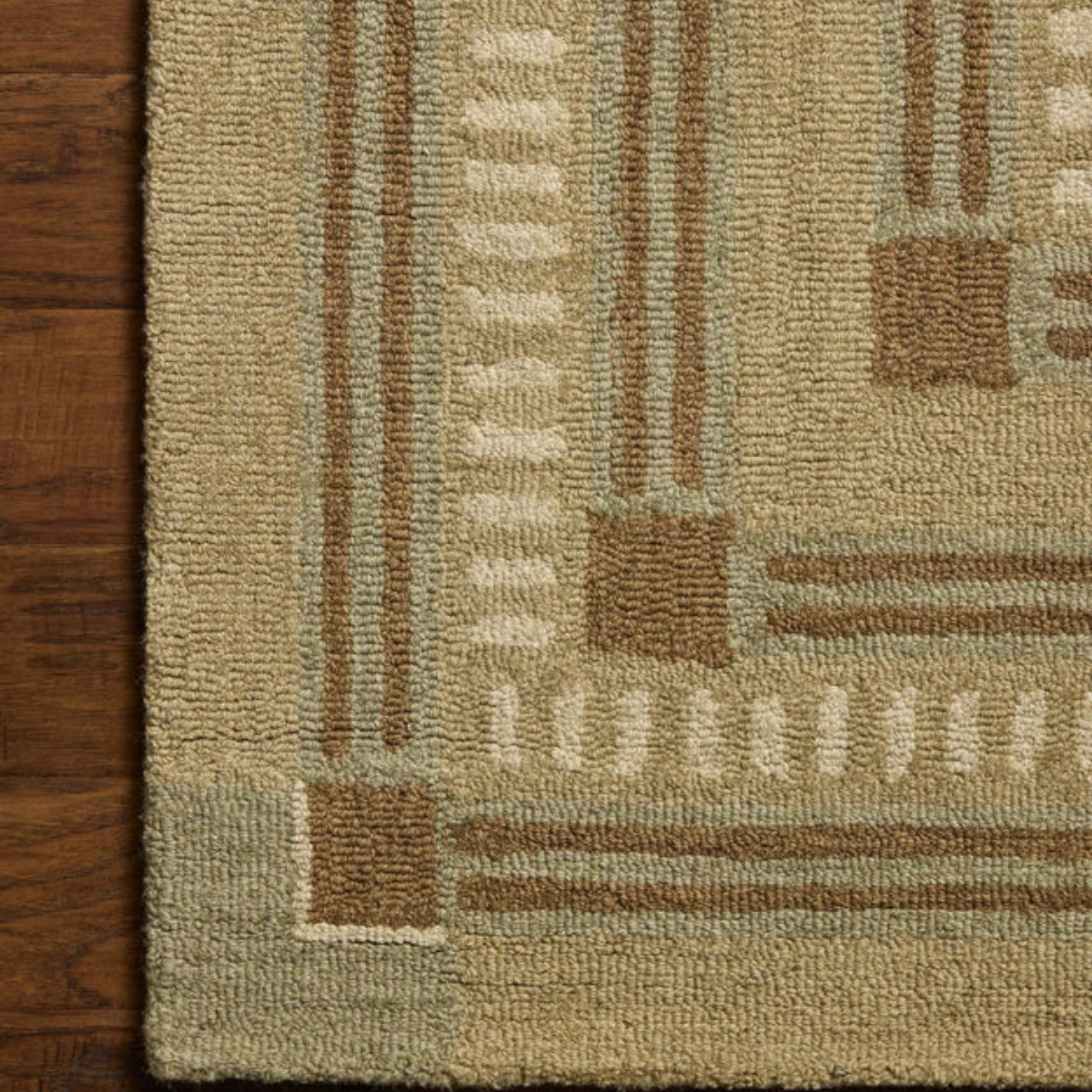 Chris Loves Julia x Loloi Alfie Green/Natural Wool Rug