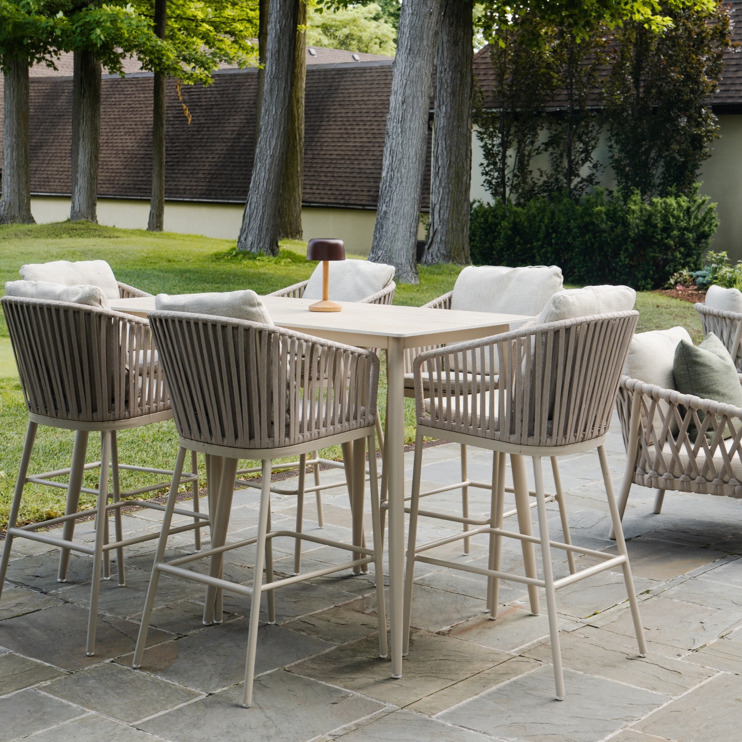 Alta Outdoor Stools - Stone Taupe