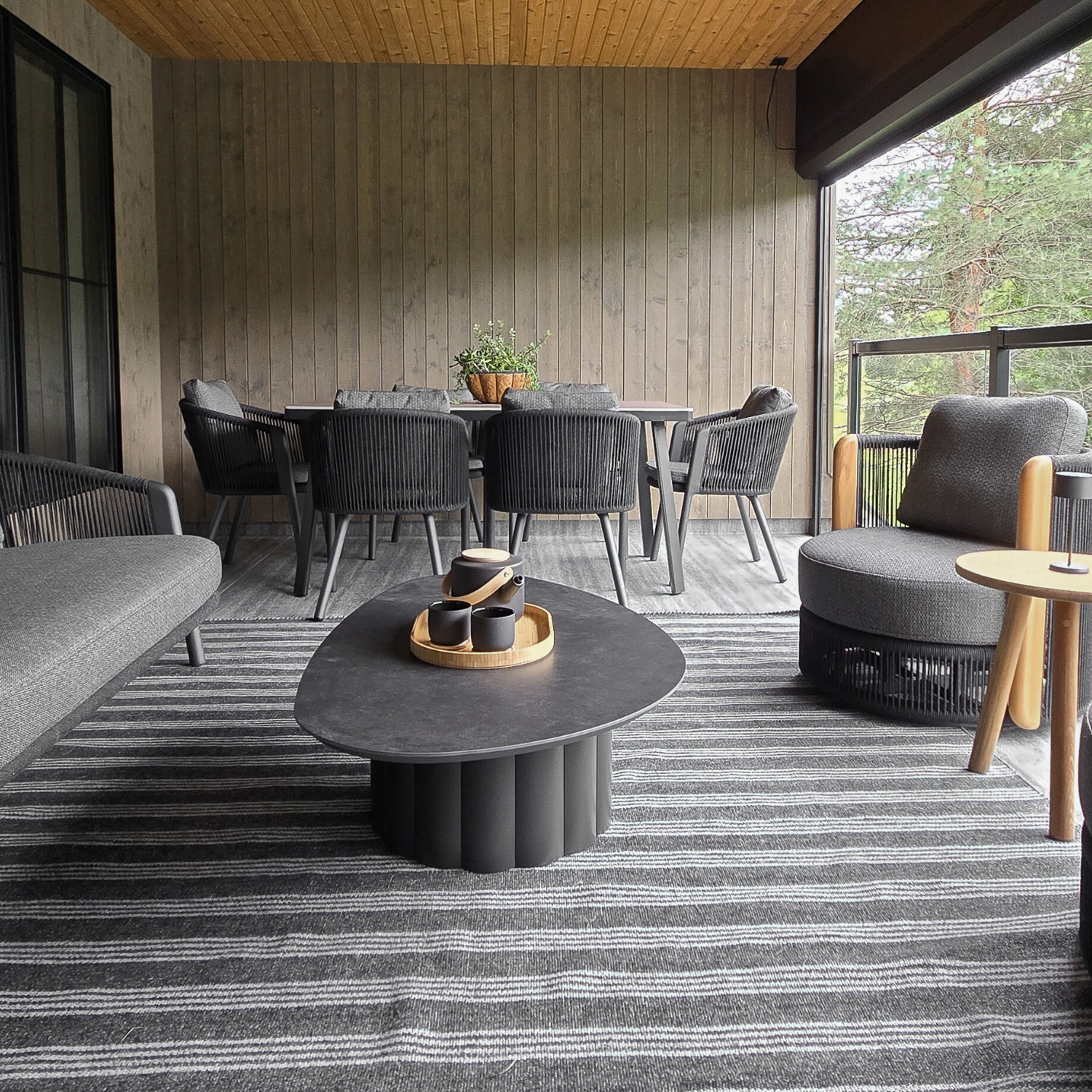 Alta Charcoal Coffee Table w/ Ceramic Top