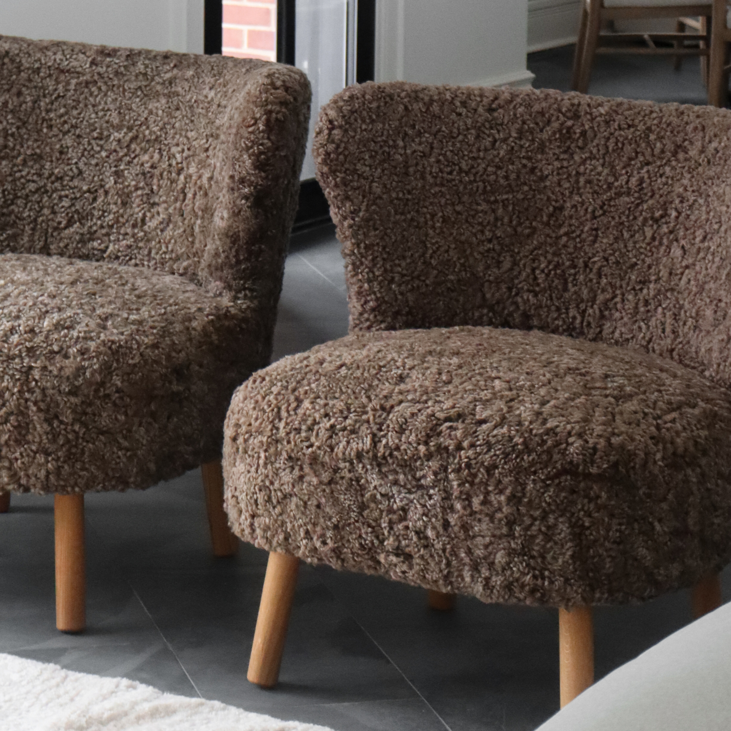 Arlberg Wool Sheepskin Lounge Chair - Deep Taupe