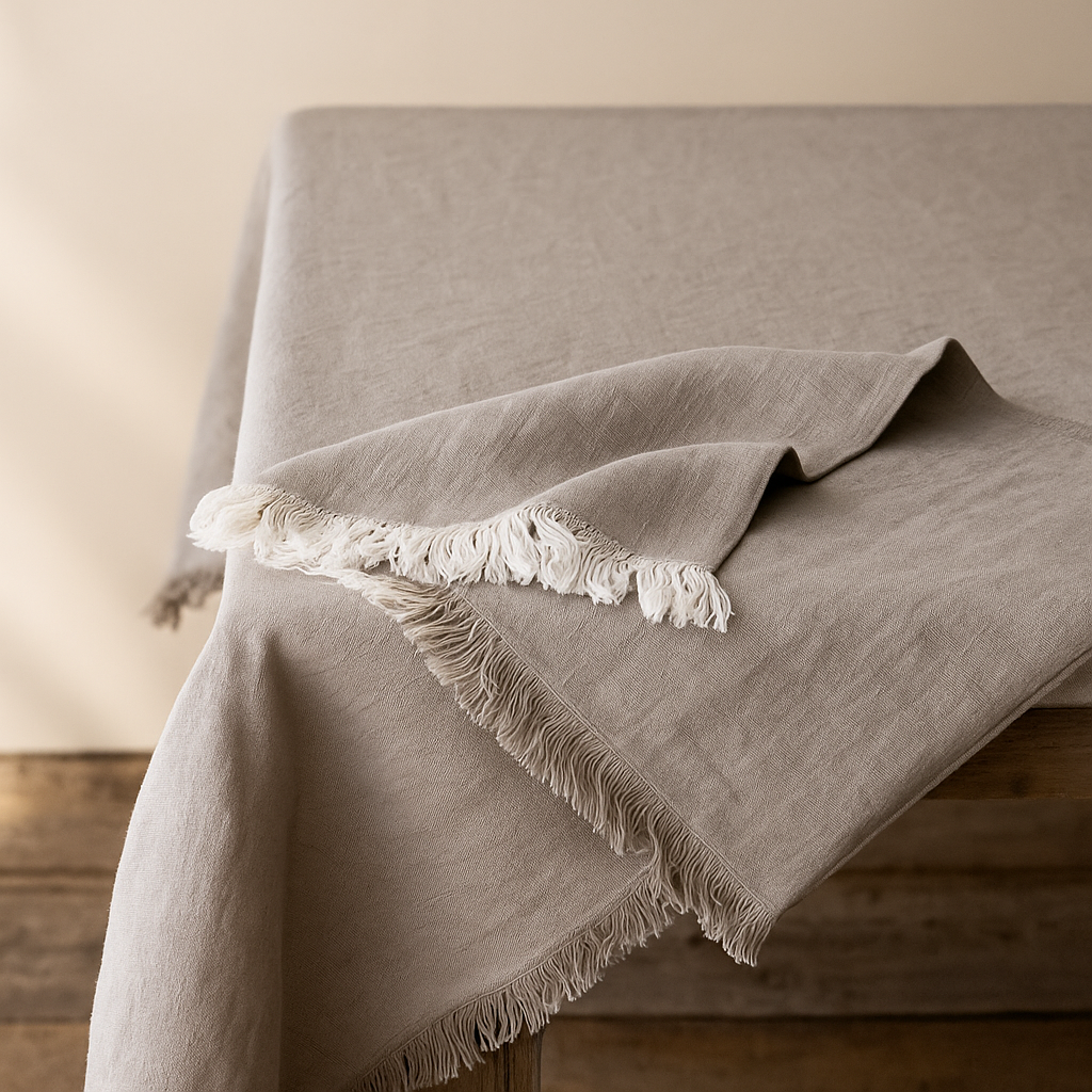 Ash Linen Blend Tablecloth