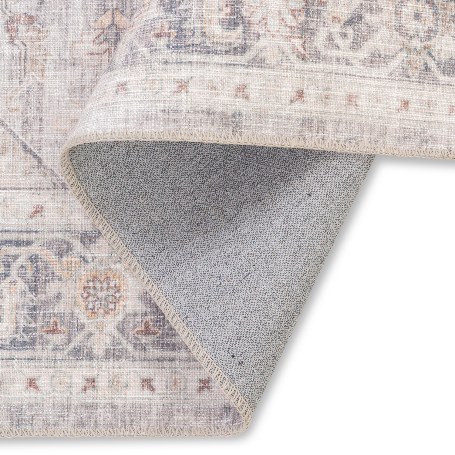 Distressed Chateau Bloom Multi/Blue/Brown/Grey Washable Rug