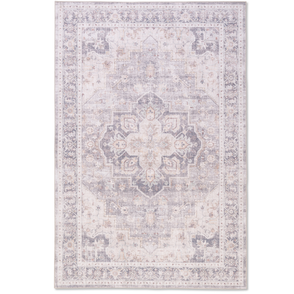 Distressed Chateau Bloom Multi/Blue/Brown/Grey Washable Rug