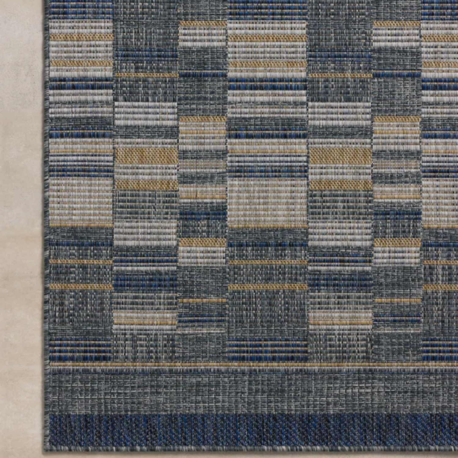 Loloi II Birch Denim/Gold Outdoor Rug