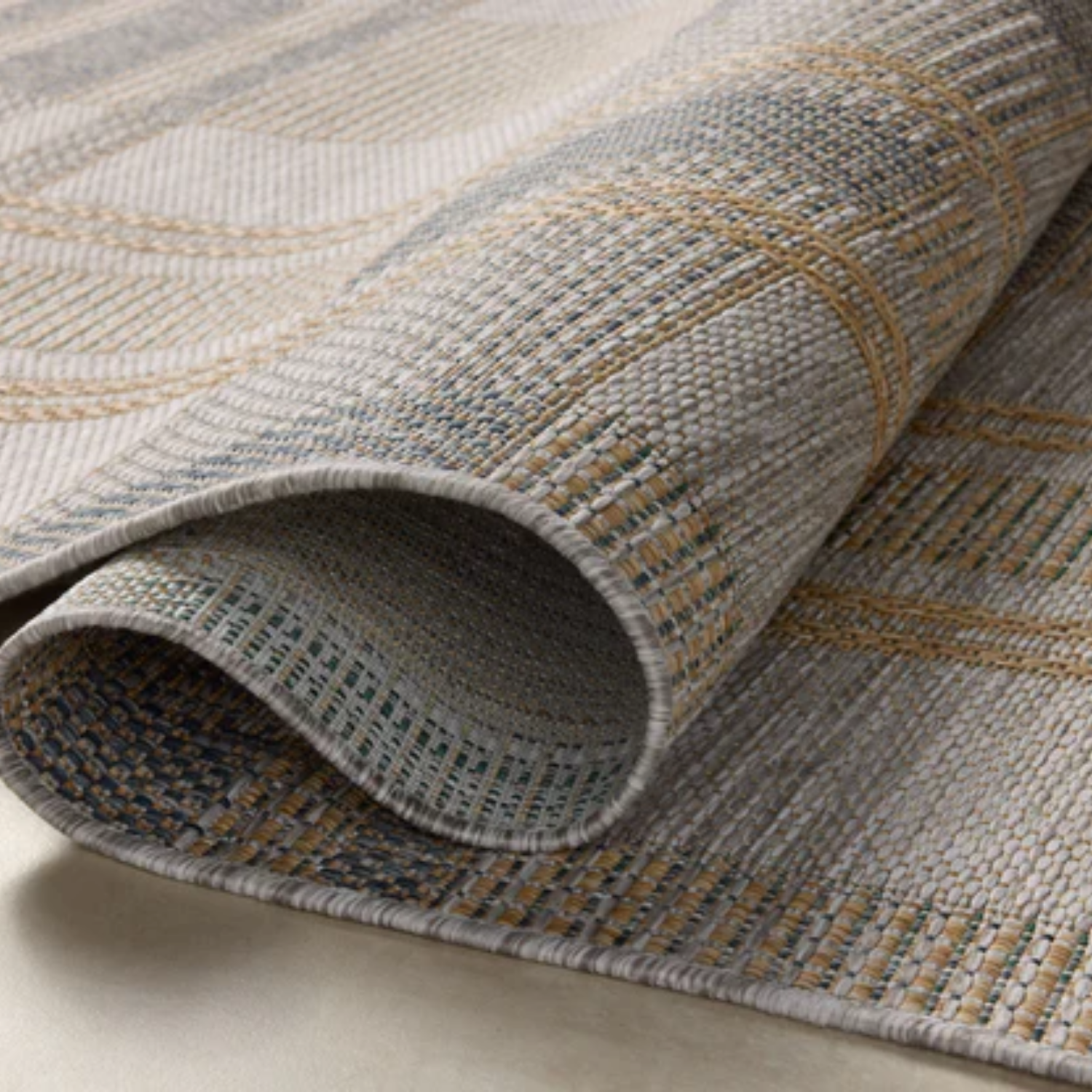 Loloi II Birch Bone/Gold Outdoor Rug