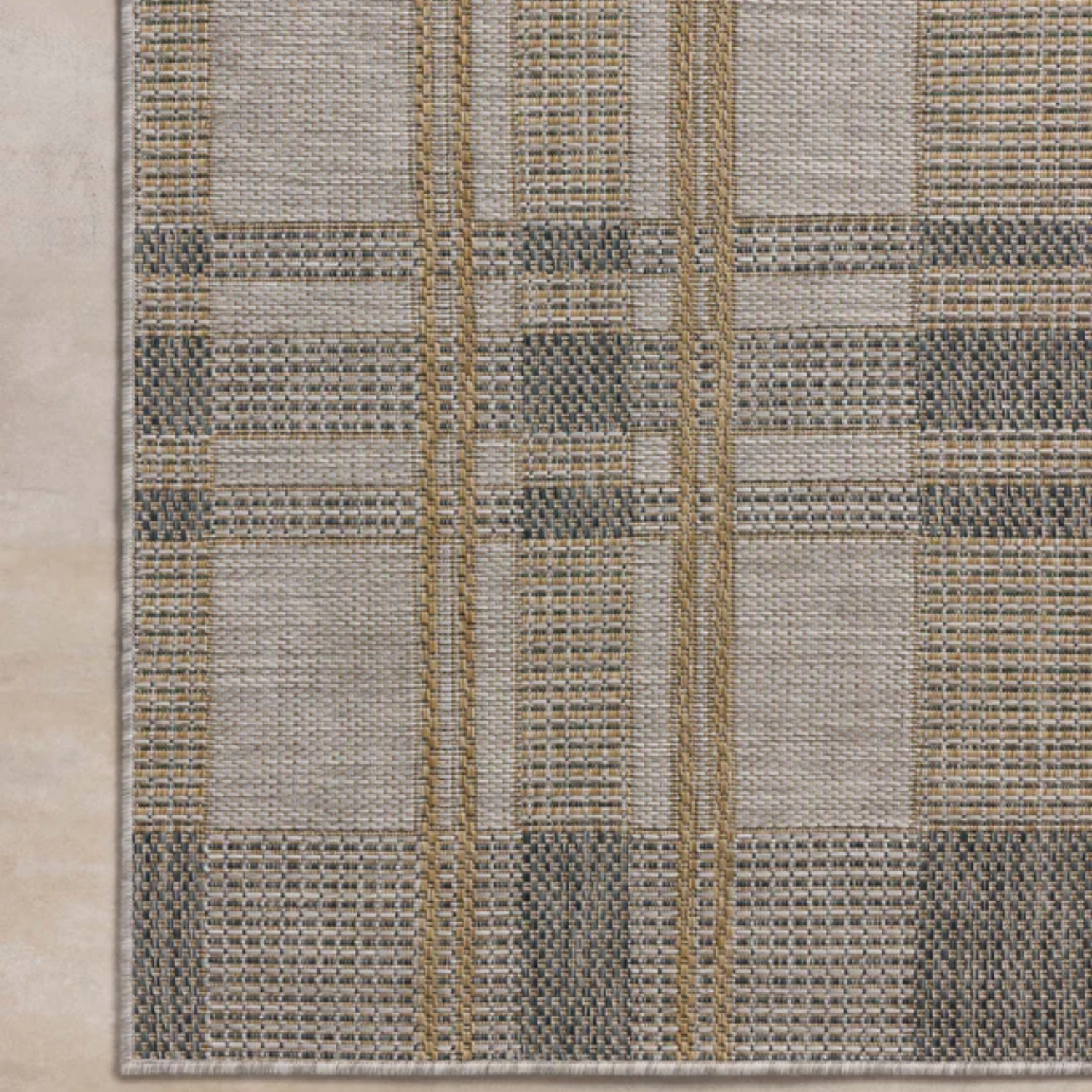 Loloi II Birch Bone/Gold Outdoor Rug
