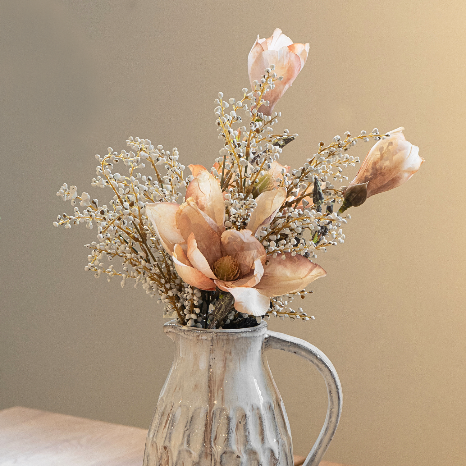 Artificial Magnolia & Heather Bouquet
