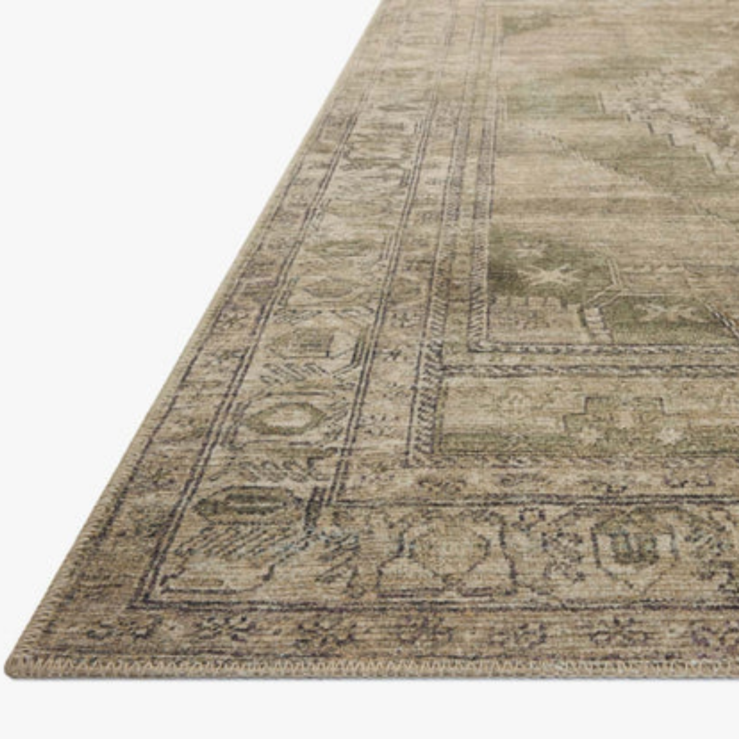 Amber Lewis x Loloi Cambria Sand/Olive Jute Rug