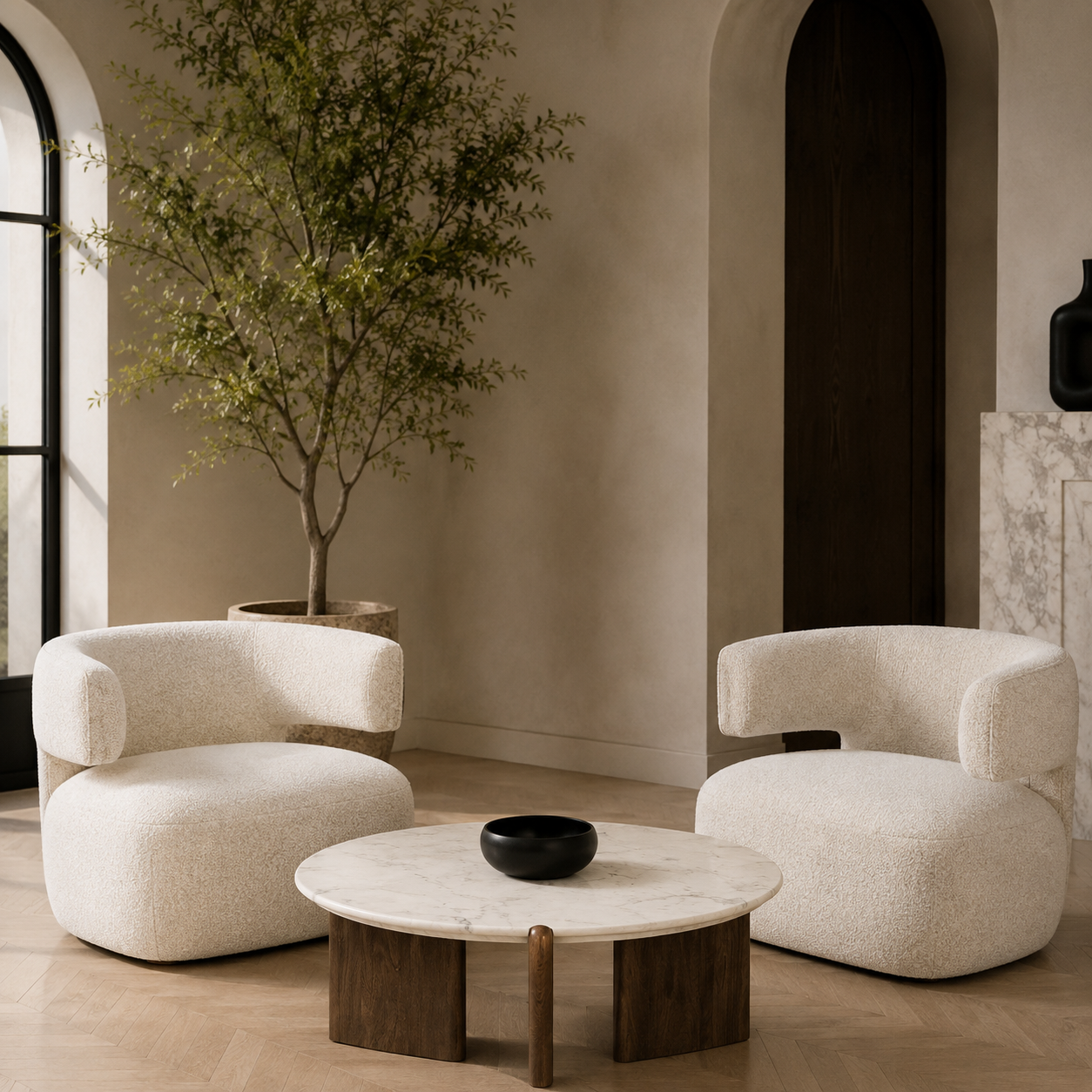 Champlain Swivel Lounge Chair - Tasmin Linen