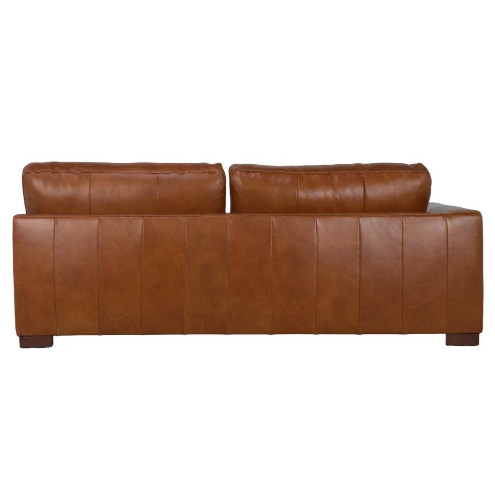 Charlestown 124" Chaise Sectional - Camel Leather