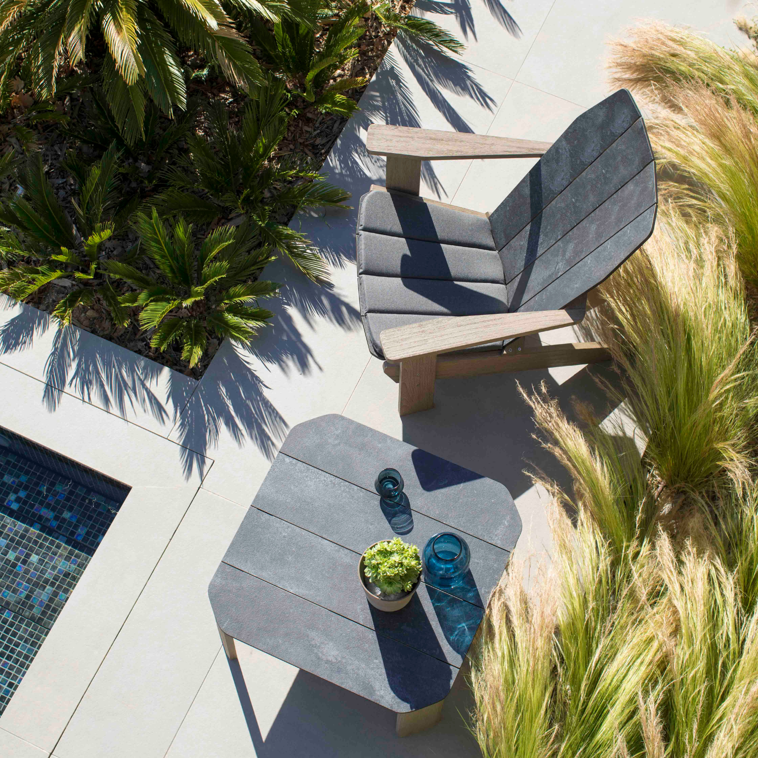 Copenhague Teak Adirondack Chair - Slate Grey