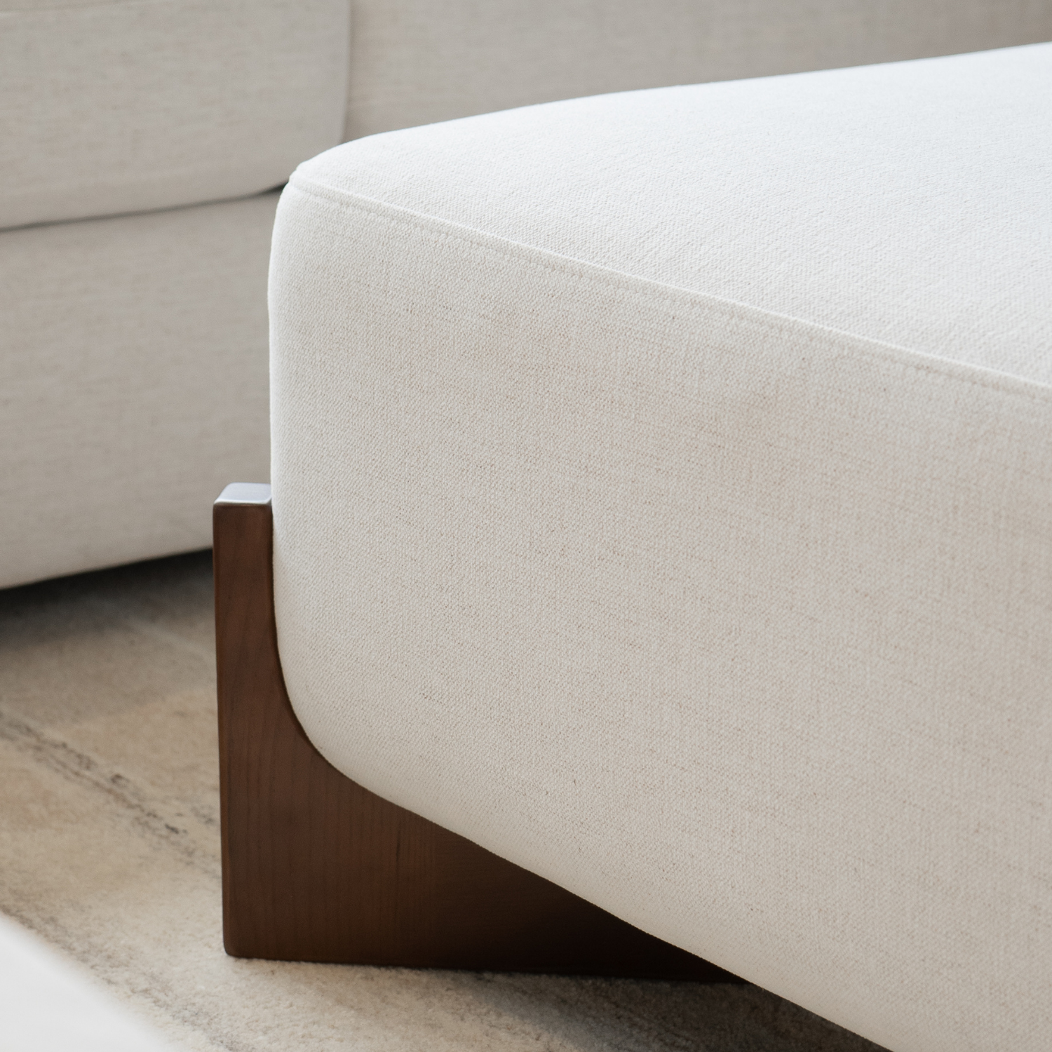 Cameron Ottoman w/ Dark Wood Base - Crypton® Nomad Snow