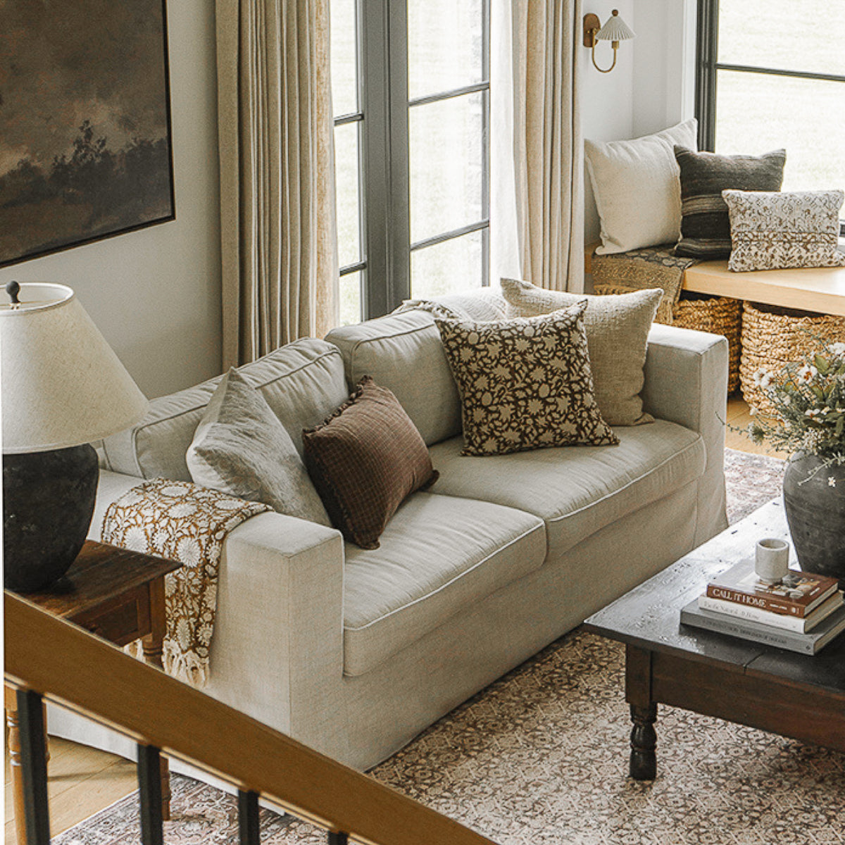 Denver 86" Slipcover Sofa - Linen Natural