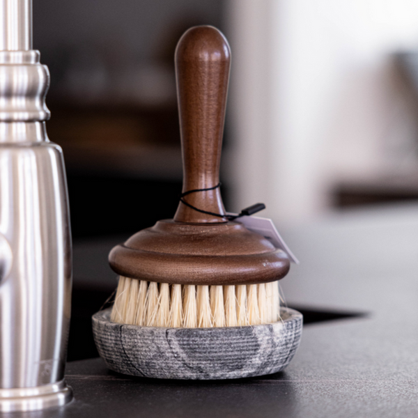 Grey Marble Soap/Dish Brush Holder